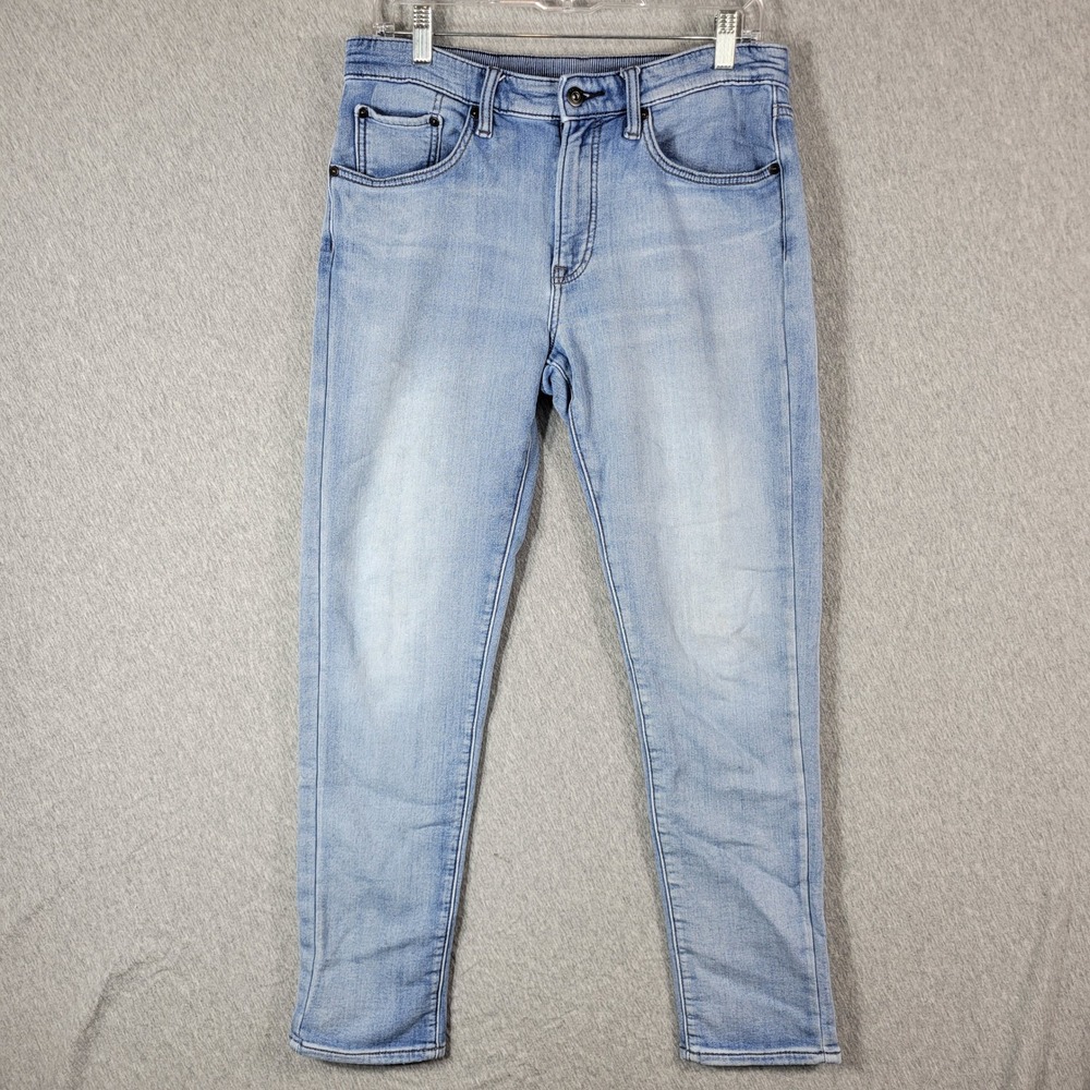 Uniqlo EZY Jeans Womens Size M Light Blue Slim Tapered Middle Rise Clean Girl